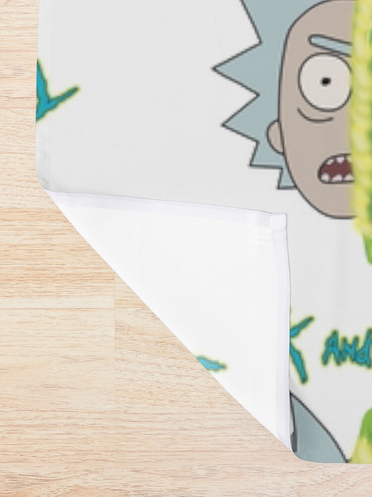 Alternate view of Rick and Morty face off Shower Curtain