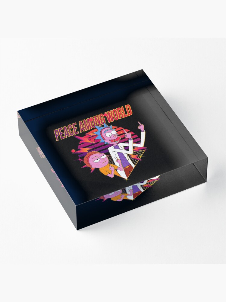 Alternate view of peace among world rick and morty Acrylic Block