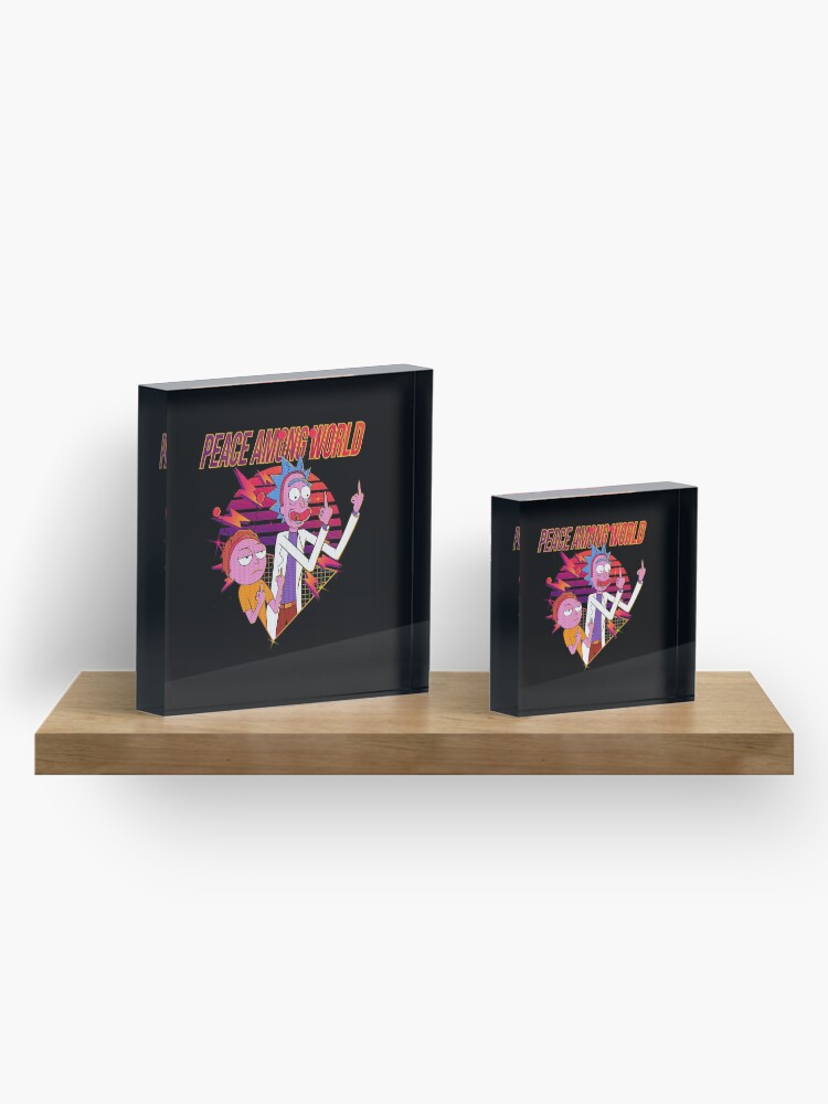 Alternate view of peace among world rick and morty Acrylic Block