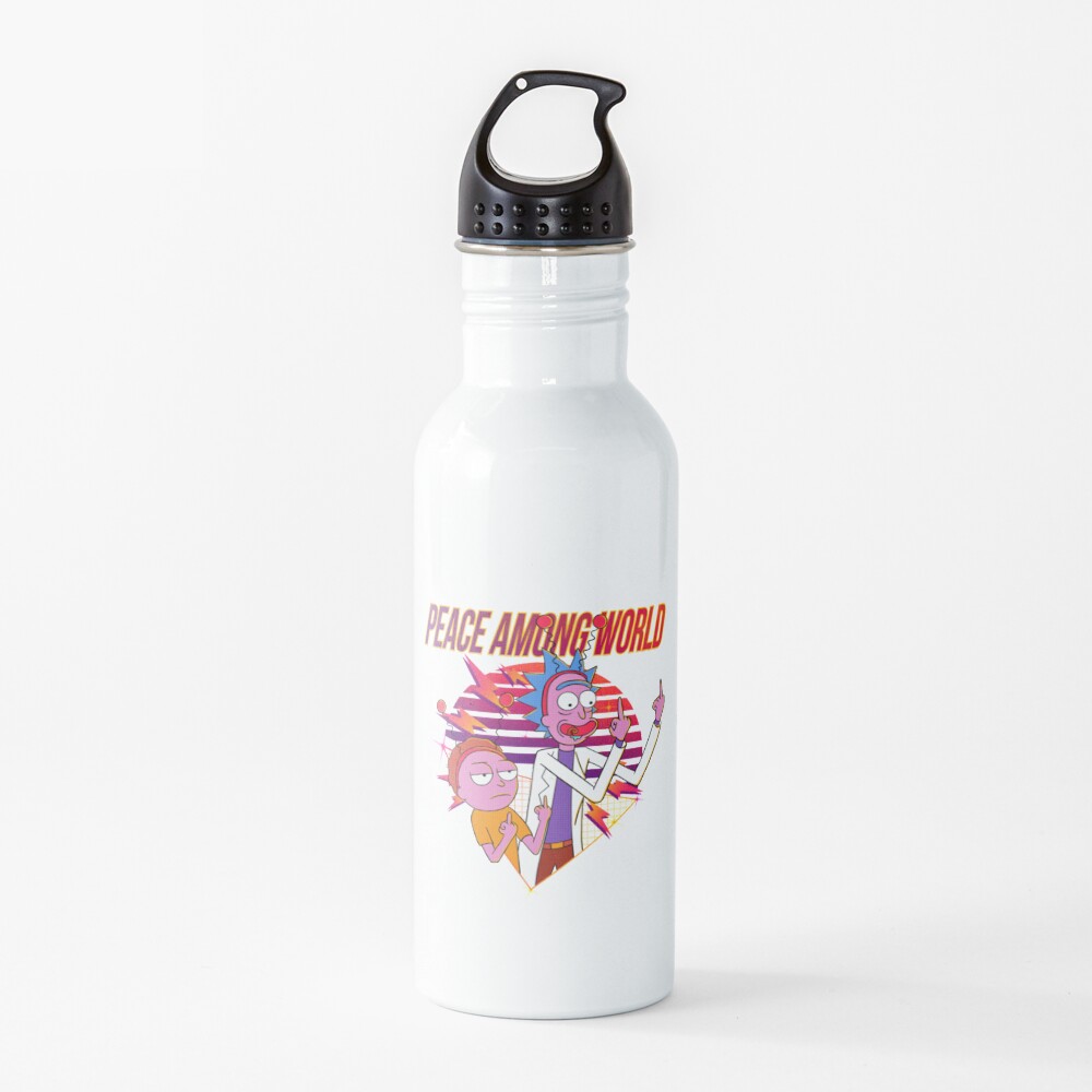 peace among world rick and morty Water Bottle