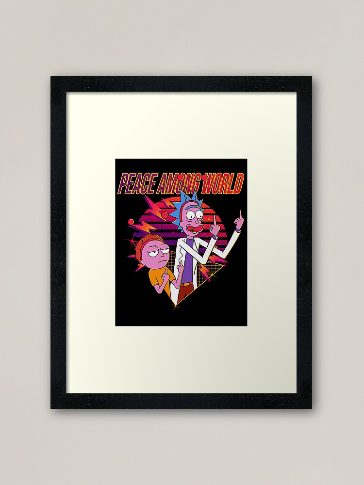 Alternate view of peace among world rick and morty Framed Art Print