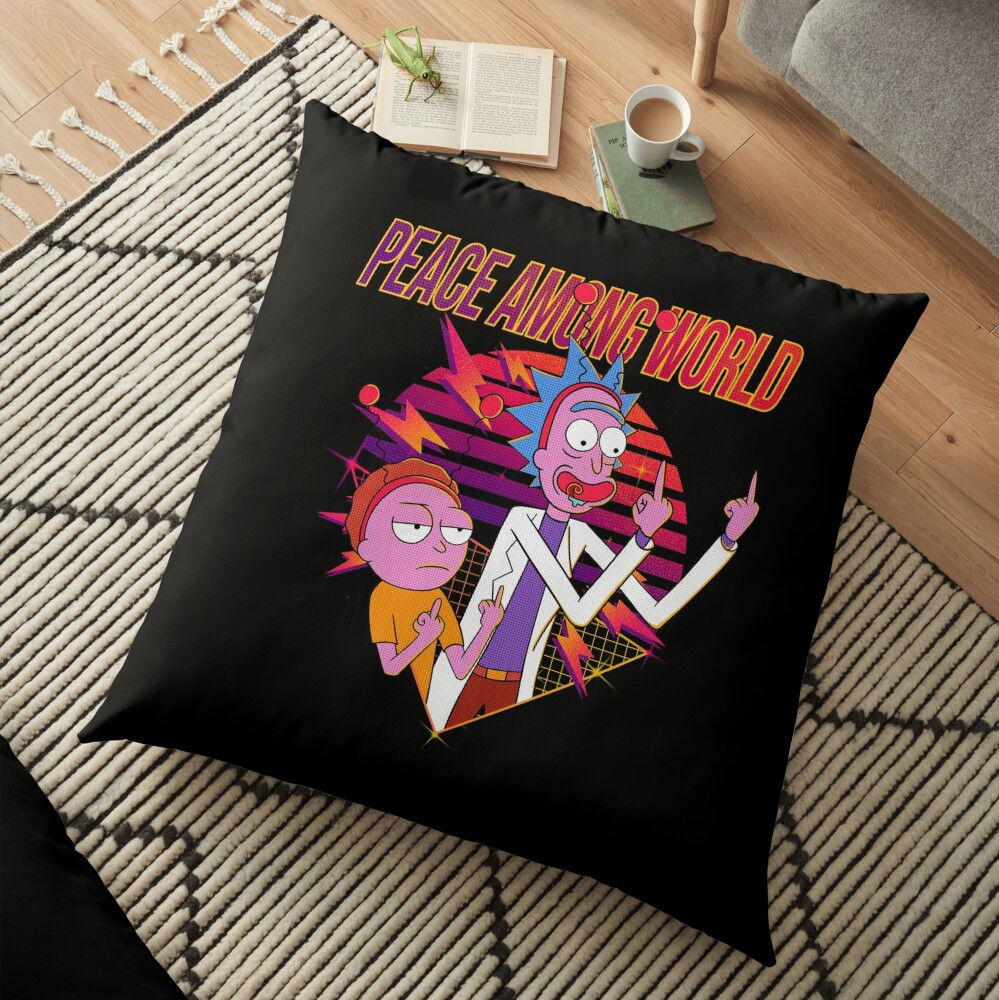 peace among world rick and morty Floor Pillow