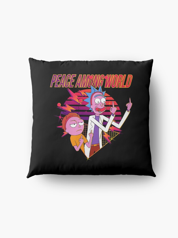 Alternate view of peace among world rick and morty Floor Pillow