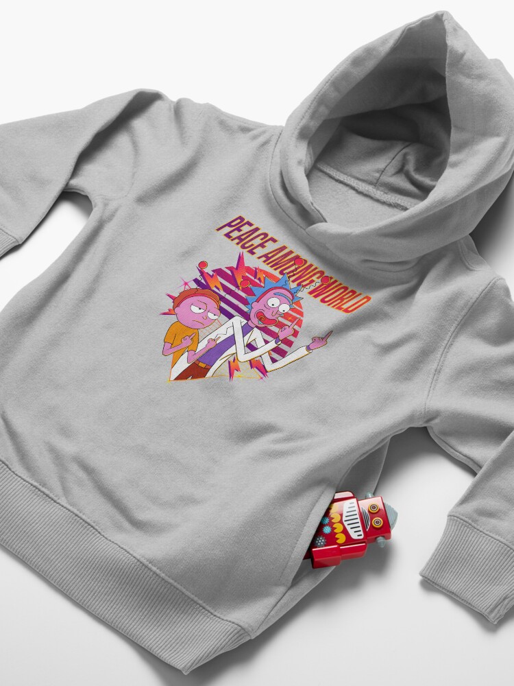 Alternate view of peace among world rick and morty Toddler Pullover Hoodie