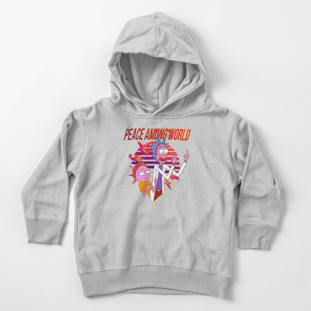 peace among world rick and morty Toddler Pullover Hoodie