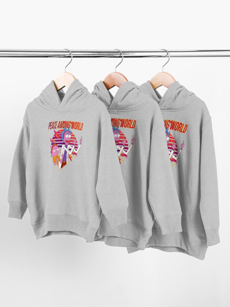 Alternate view of peace among world rick and morty Toddler Pullover Hoodie