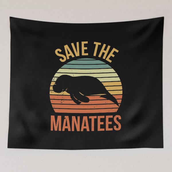 Item preview, Save The Manatees Retro Vintage Aquatic Mammal Gift designed and sold by haselshirt.