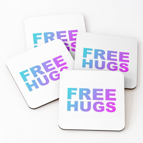 Item preview, Free Hugs Typography - Minimal - Graphic Design Aqua Purple & Fuschia Gradient Lettering  designed and sold by ColorMeHappy123.