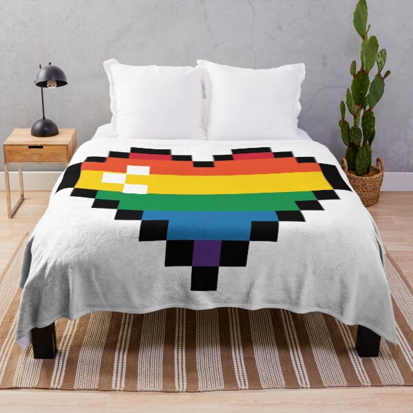 Item preview, LGBTQ+ Spread The Pride - Rainbow Pixel Heart designed and sold by justkidding-co.