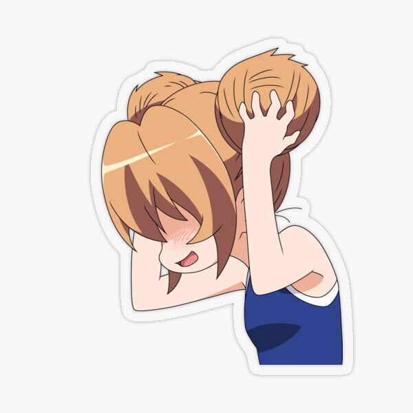 Alexiss Toradora Taiga Aisaka Palmtop Tiger Exciting Sticker for Phone,  Laptop, Skateboard, Car Multicolor Pack 4 Pcs Size 3inch