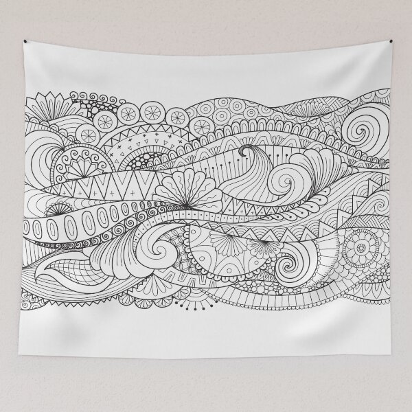 Item preview, Abstract Zen Doodle Pattern designed and sold by lellamars.
