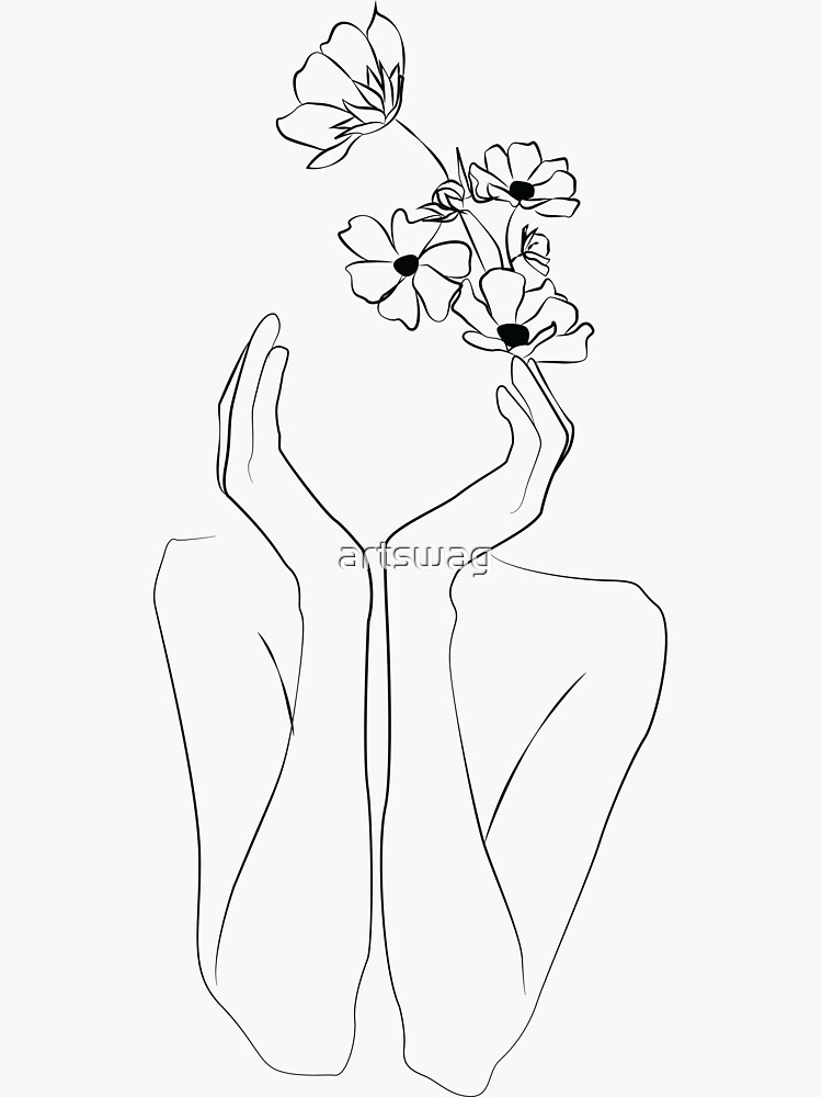 Minimalist Boobs Line Art - Funny Boobs | Sticker