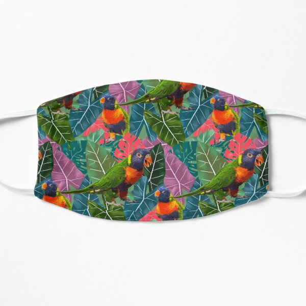 Parrots and Tropical Leaves Mask