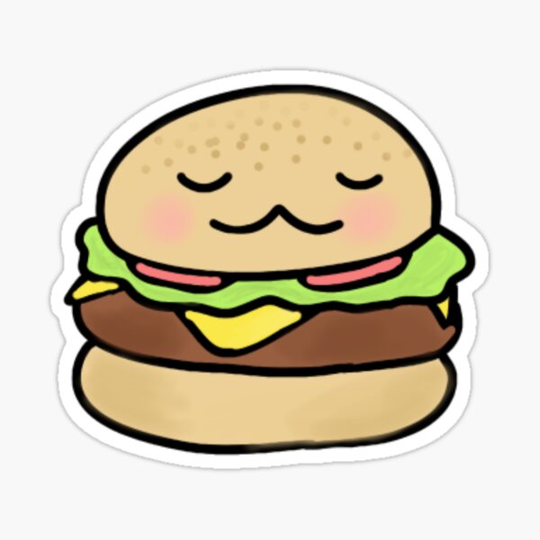 Kawaii Burger Sticker For Sale By Kawaii 21 Redbubble