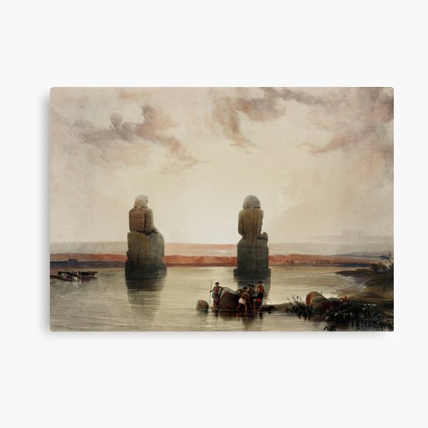 Statues of Memnon, Egypt (1849) Vintage Illustration by David Roberts Canvas Print