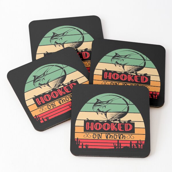 Item preview, Hooked on mom vintage style: funny fishing shirt, camping shirt, hiking shirt. designed and sold by fajali master.