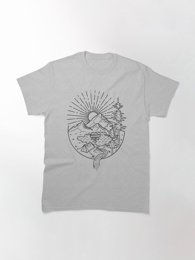 Alternate view of Lake Line Art Classic T-Shirt