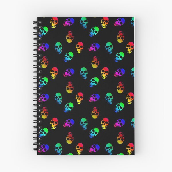 Item preview, Colorful Rainbow Human Skulls on Black Pattern designed and sold by RootSquare.