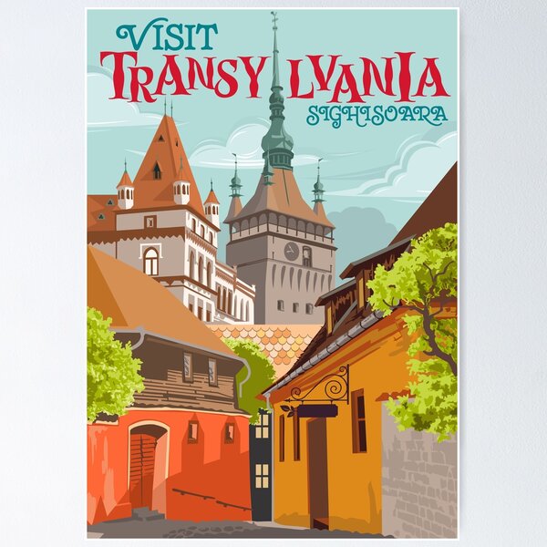 Travel Poster Transylvania - Sighisoara, Siebenbürgen, Segesvár Poster