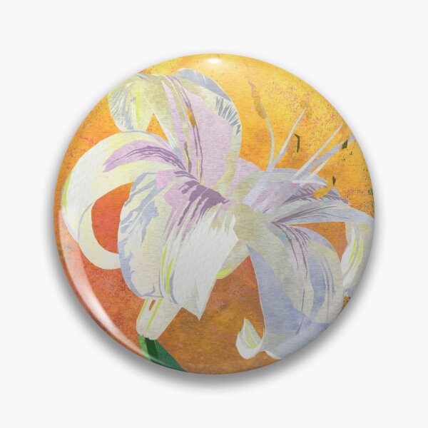 Item preview, White Lily Floral Portrait - Gold Background designed and sold by AndreaHelmArt.