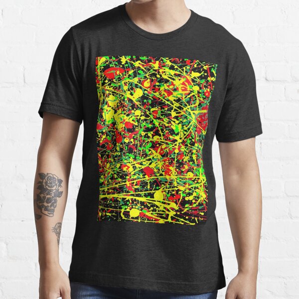 "Rasta Splattered Paint in Jackson Pollock Style" Tshirt for Sale by