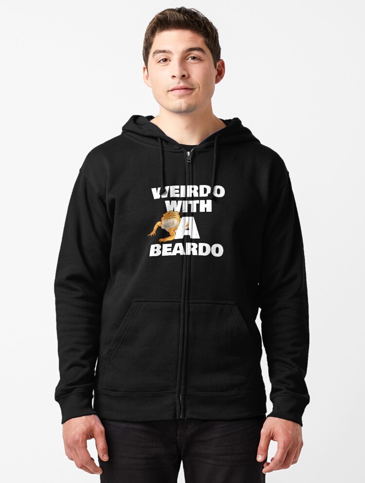 Bearded Dragon MOM Back Print Long Sleeve Hoodie for Men