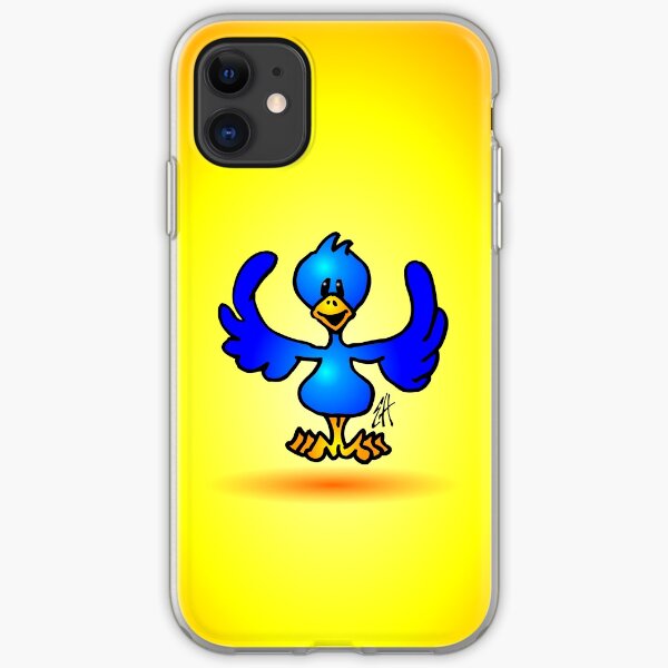 Blue twitter bird iPhone Soft Case