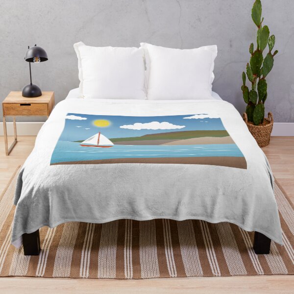 Item preview, Summer Sea Landscape with Boat Illustration designed and sold by shane22.