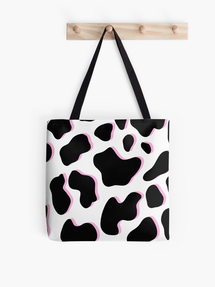 Cow print canvas bag hot sale