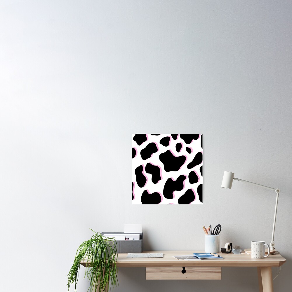 pink shadow cow print Poster for Sale by ameliab11