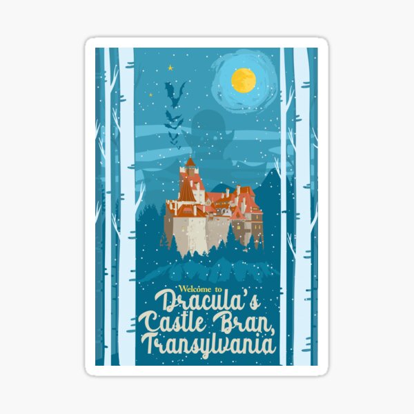 Travel Poster Transylvania, Bran castle, Dracula 4 Sticker