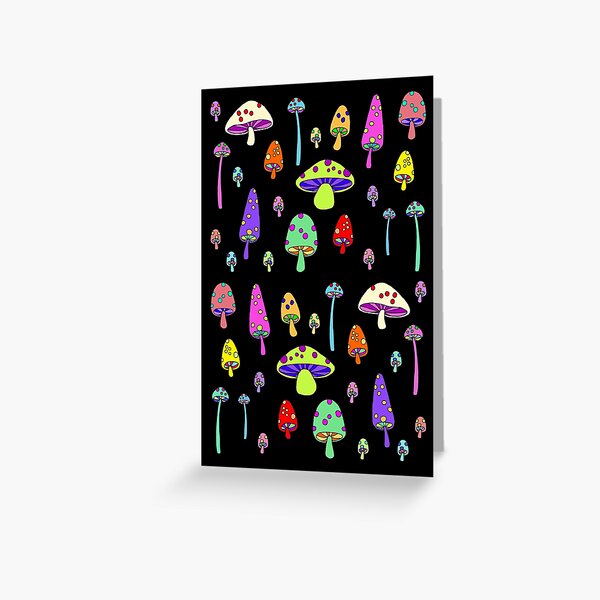 Technicolor Mushrooms Greeting Card