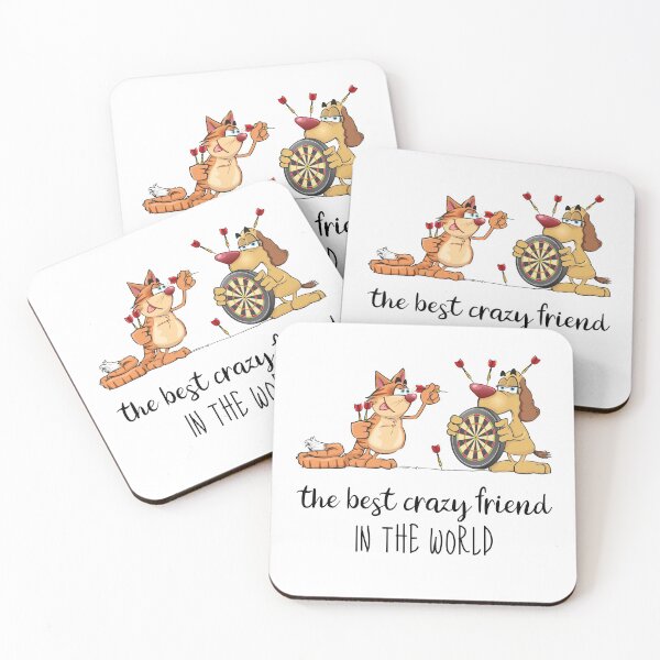 Item preview, The Best Crazy Friend In The World - Funny Dog And Cat Playing Darts Humorous Gift For A Friend designed and sold by FunnySunny T-Shirts.