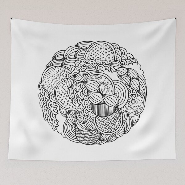 Item preview, Abstract Circle Zen Doodle Pattern designed and sold by lellamars.