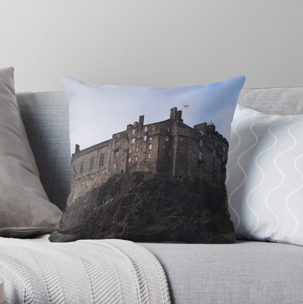 Edinburgh Castle from the Grassmarket Throw Pillow