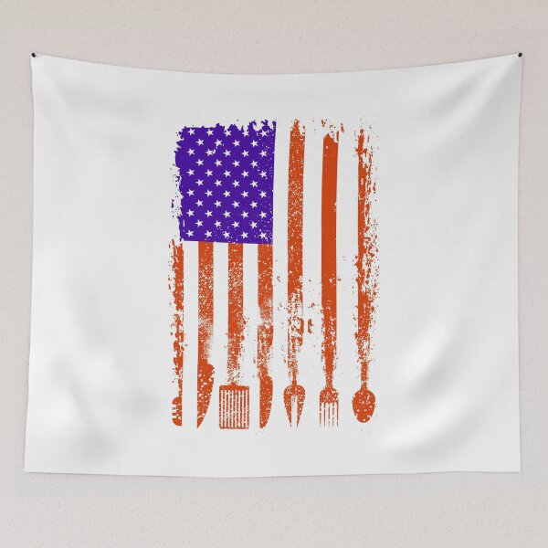 Item preview, BBQ Smoker Grilling Pitmaster Barbecue American Flag designed and sold by graphicmeyou.