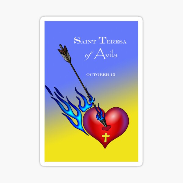 Item preview, Saint Teresa of Avila Heart Pierced with Flaming Arrow designed and sold by ShoaffBallanger.