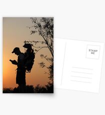 Geocaching at sunset Postcards