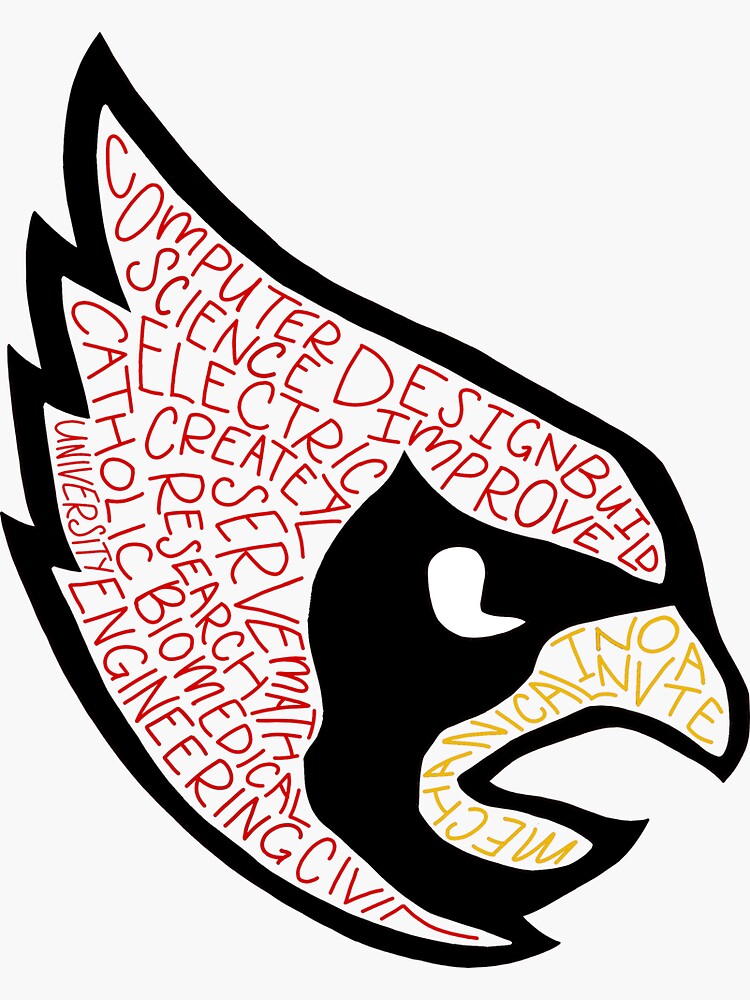 Catholic University of America Engineering Cardinal (2) Sticker