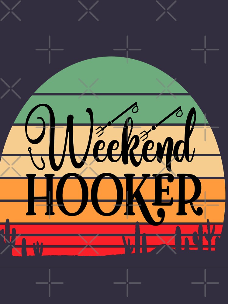 Weekend hooker vintage style: funny fishing shirt, camping shirt
