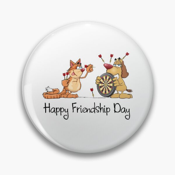 Item preview, Happy Friendship Day - Funny Dog And Cat Playing Darts Humorous Gift For A Friend designed and sold by FunnySunny T-Shirts.