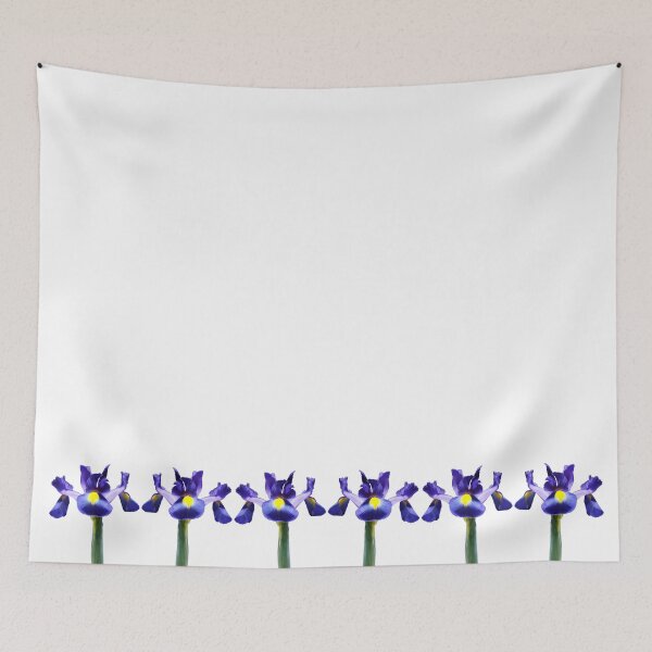 Item preview, A single beautiful blue Iris flower repeated pattern designed and sold by Phillip Thornton.