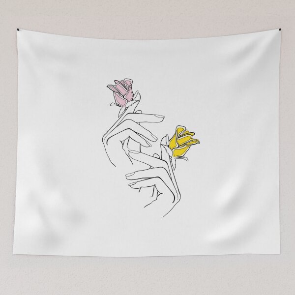 Item preview, Hands With Flowers One Line Art designed and sold by Valeria-Art.