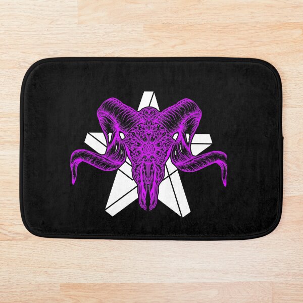 Artikelvorschau, rosa Schädelbaphomet über Pentagramm entworfen und verkauft von WiccaStore.