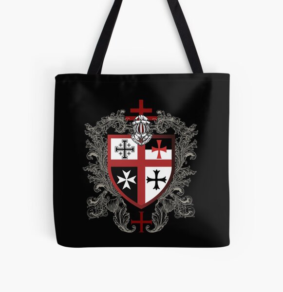 Bolsa de tela for Sale con la obra «Escudo Cruz Guerrero Medieval Espada Templarios Casco Emblema» de TopTeeShop | Redbubble