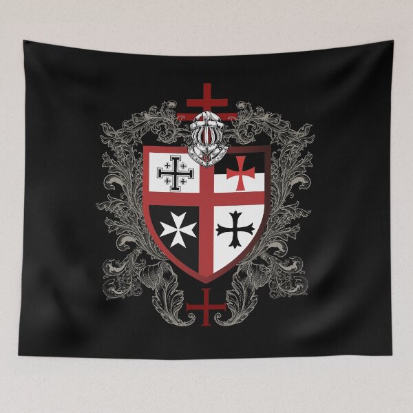 Item preview, Knights Templar Cross Shield Symbol Medieval Emblem Secret Order designed and sold by TopTeeShop.