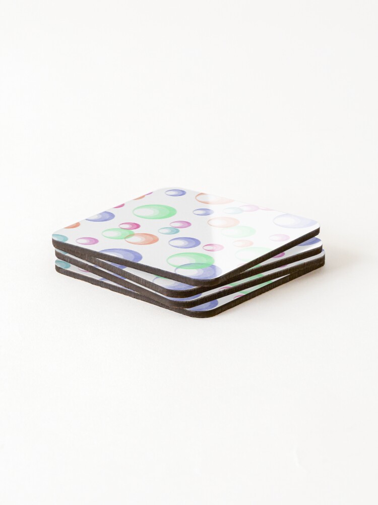 Thumbnail 4 of 5, Coasters (Set of 4), Colored bubbles designed and sold by powerpointer.