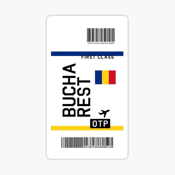 Flight Ticket Bucharest Sticker