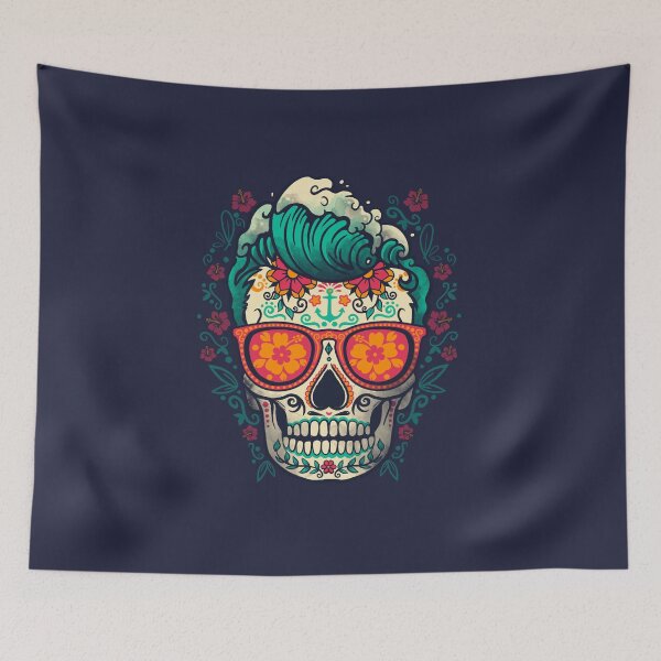 Item preview, Calavera summer surfer designed and sold by NemiMakeit.
