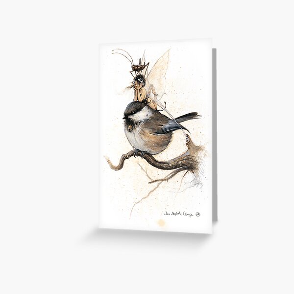 The Sulky Faery on the Chickadee Greeting Card